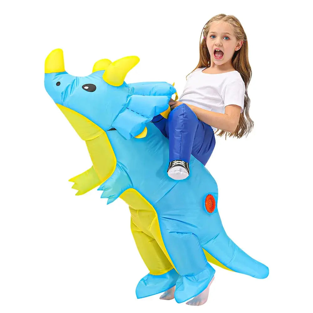 HOT Anime Kids Child Dinosaur Inflatable Costume Triceratops Party Mascot Halloween Christmas Cosplay Costumes Dress Suits for B - ToylandEU