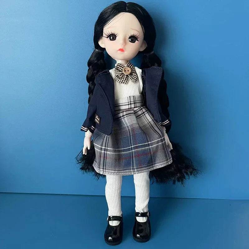 Fashion 1/6 Bjd Doll Black Braid 30cm with Multiple Joints Girls Kids Toy - ToylandEU