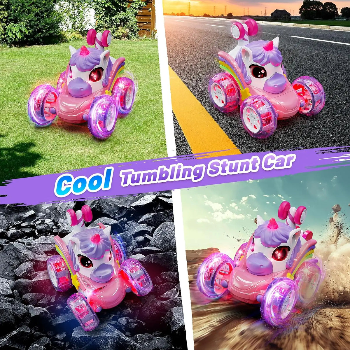 RC Stunt Truck | 2.4Ghz Remote Control | LED Lighting | Ages 3-6 Youth