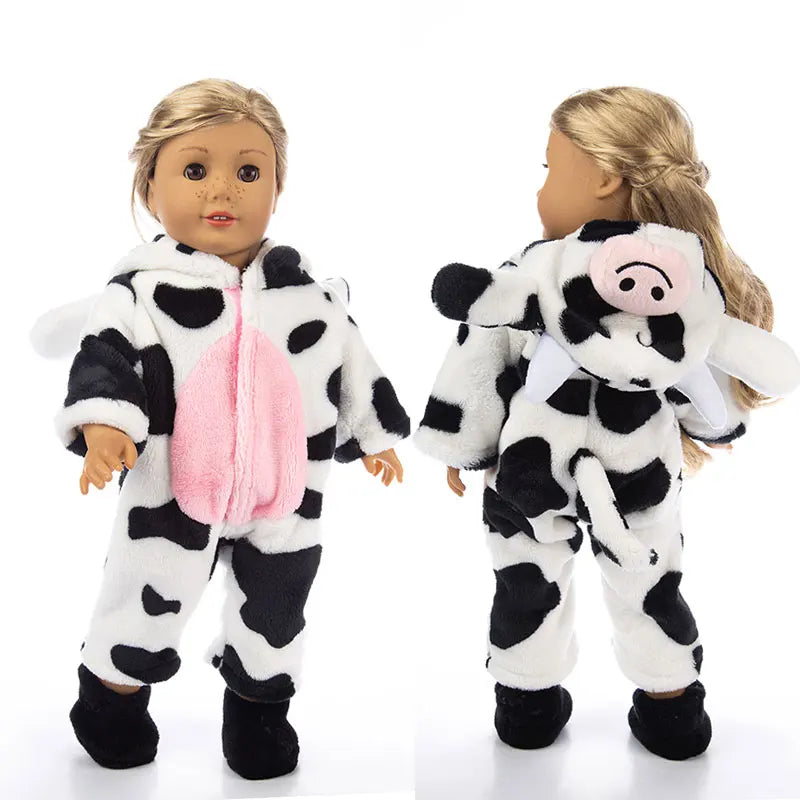 Cozy Animal Pajamas For 18 Inch American Girl Doll