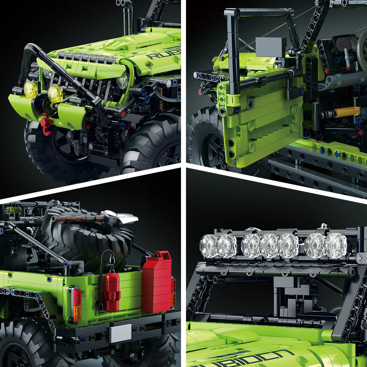 Off Road Truck Building Set | 1:8 Scale 4WD | 2357 Pieces | Black