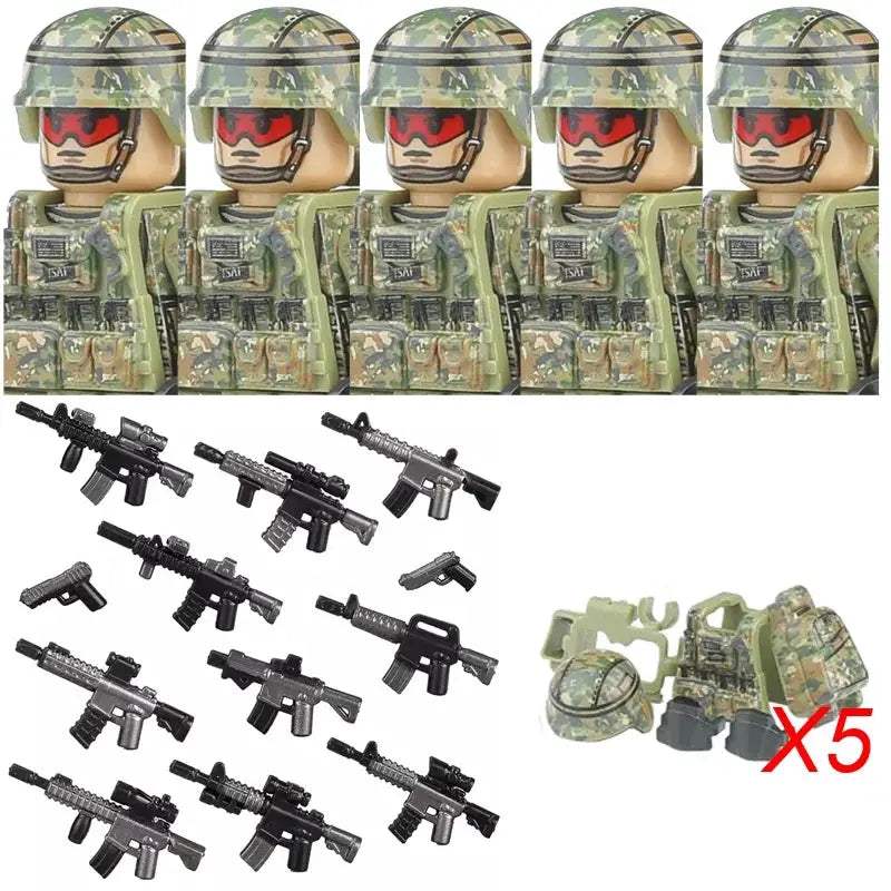 Military Special Forces MOC Building Block German KSK Special Forces Soldier Figure SWAT Army Gun Waffen Vest Backpack Brick Toy - ToylandEU