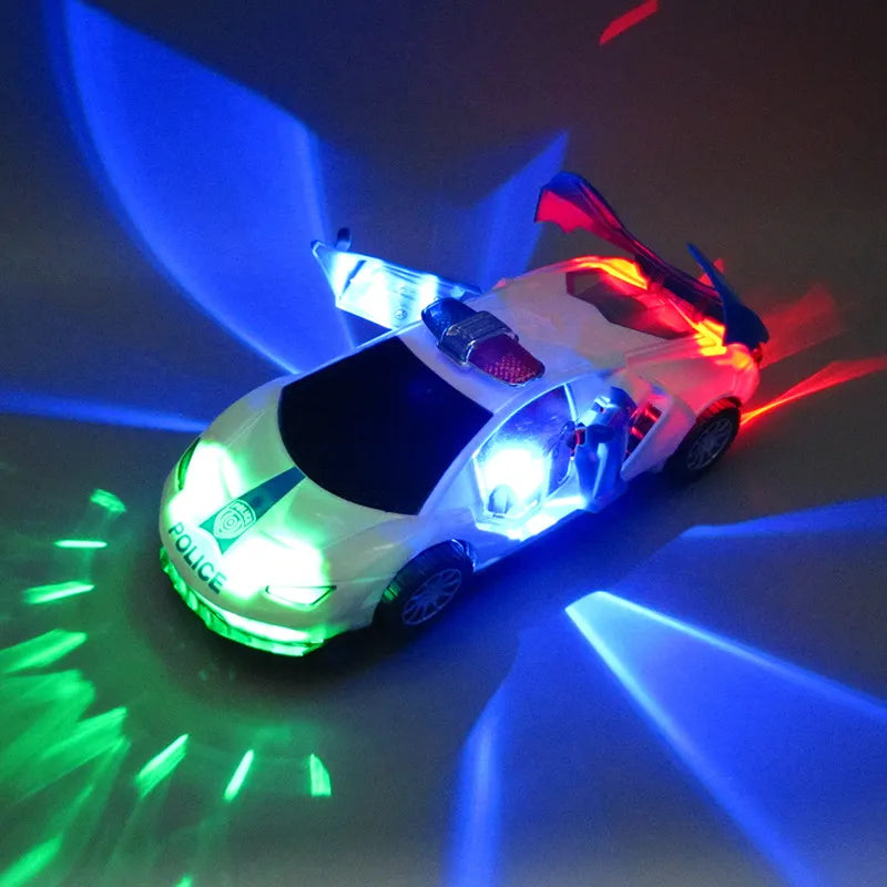 Cool Lighting Music Police Car Toy for Kids with 360 Degree Rotating Wheels - ToylandEU