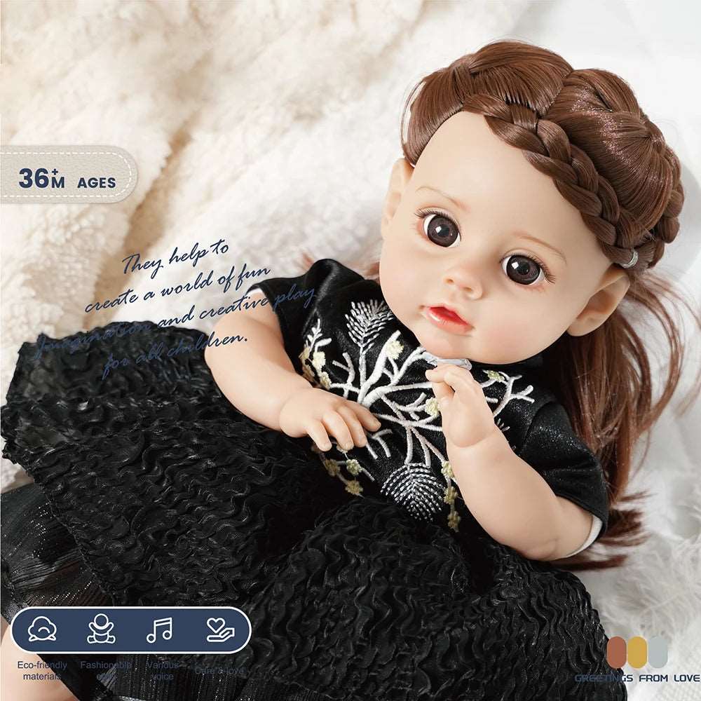 14 Inch New Reborn Doll 35CM Girl Voice Doll With Fashion Clothes - ToylandEU