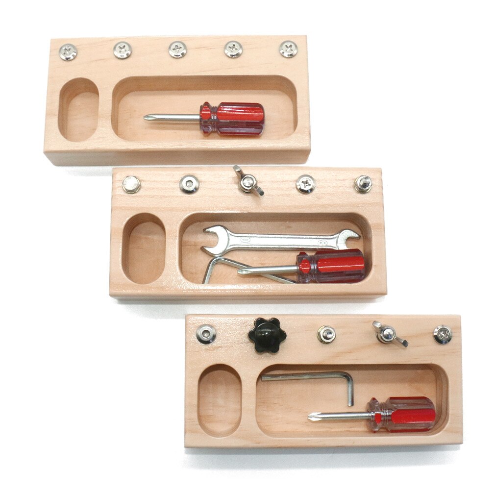 Wooden Montessori Screw Bolts and Screwdriver Set - Educational Sensory Toy for Fine Motor Skill Learning - ToylandEU