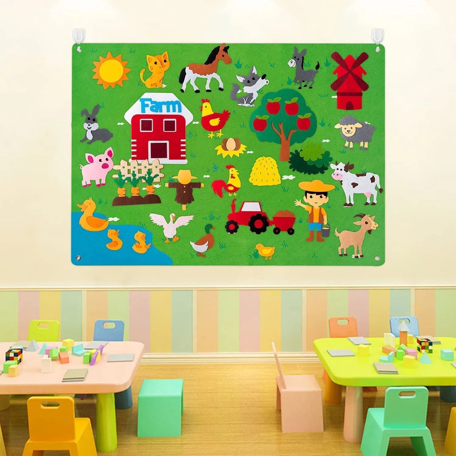 DIY Felt Board Toys Toddler Montessori Story Board Farm Animals - ToylandEU