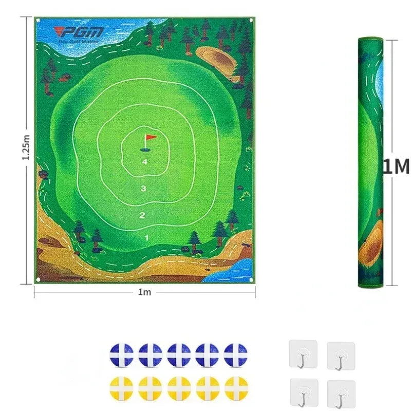 Indoor Mini Golf Mat With Suspended Dartboard Practice Aid - ToylandEU