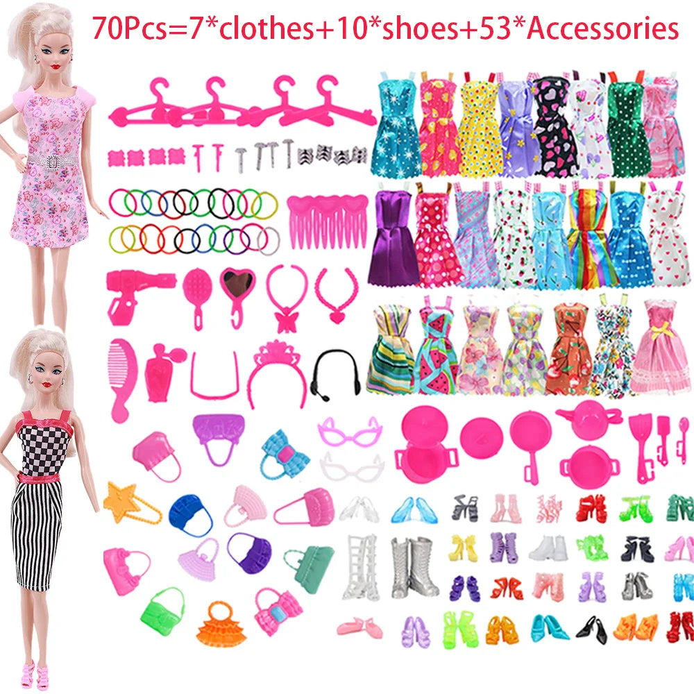 Complete 30cm Doll Accessories Set With Clothes Shoes Jewelry