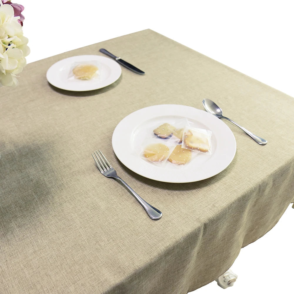 Retro Vintage Burlap Imitation Jute Linen Tablecloth for Wedding and Party Decor - ToylandEU