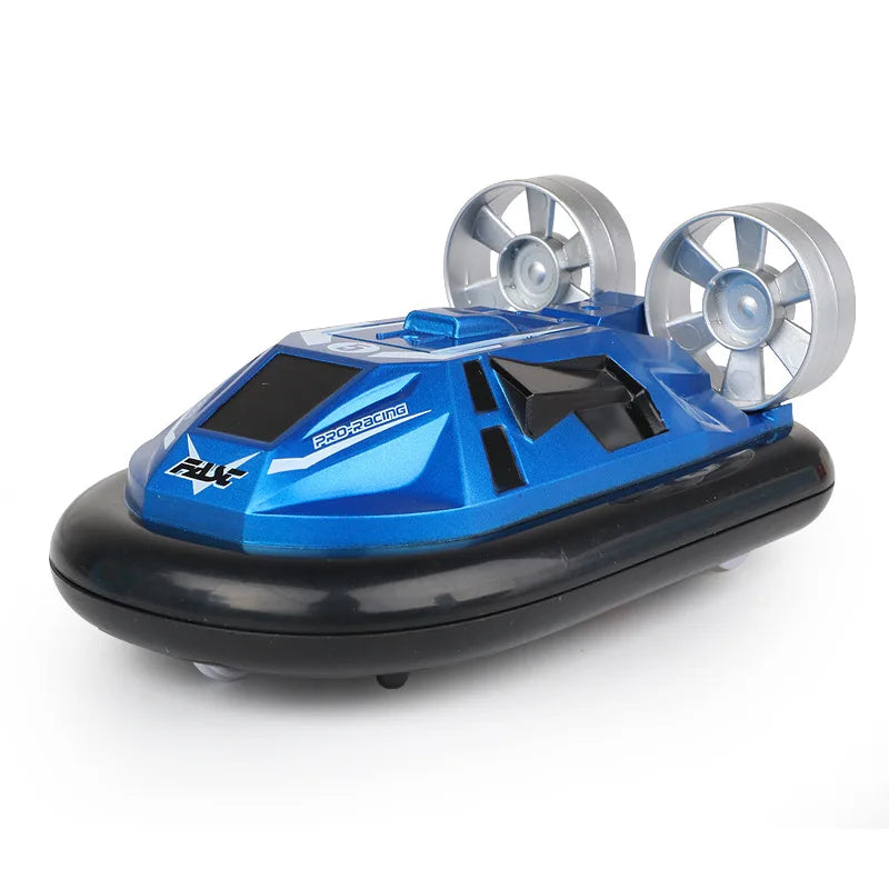 RC 4-Way Remote Control Amphibious Hovercraft Speedboat for Kids - High-Speed Electric Land and Water Racing Toy