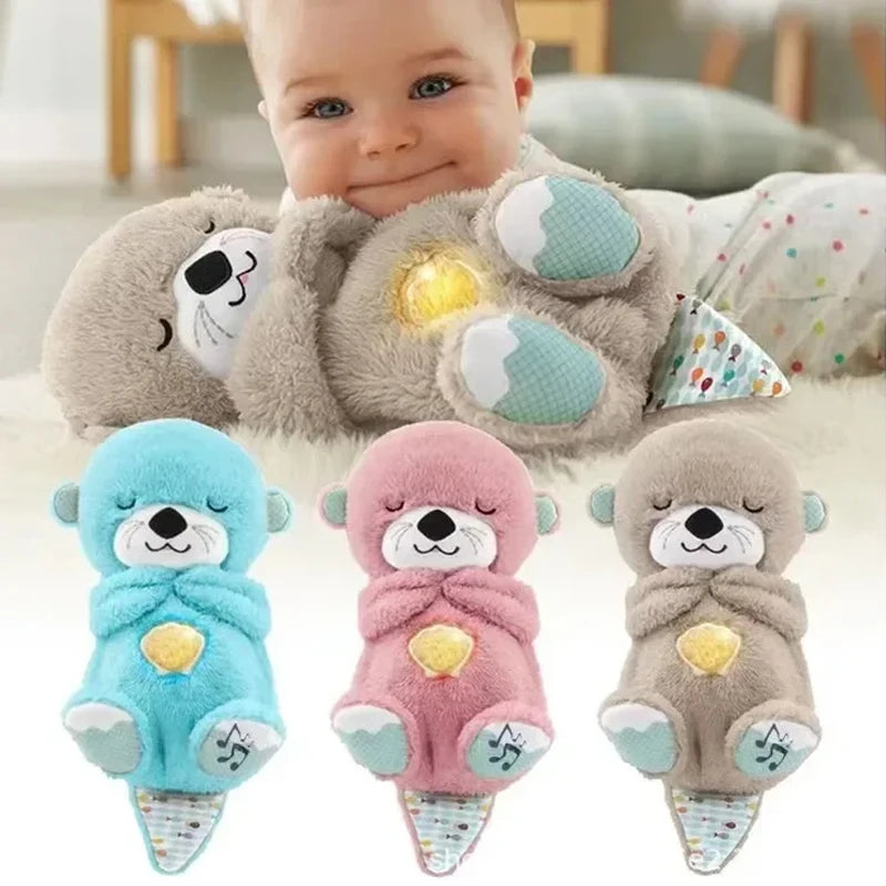 Baby Bear Otter Plush Doll Toy with Soothing Music and Light - Perfect Gift for Children