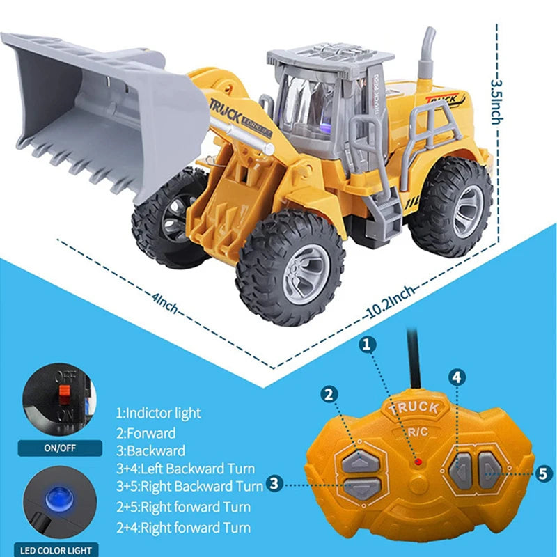 Rc Car Toys Truck 1:30 Wheel Shovel Loader 6CH 4WD Metal Remote - ToylandEU