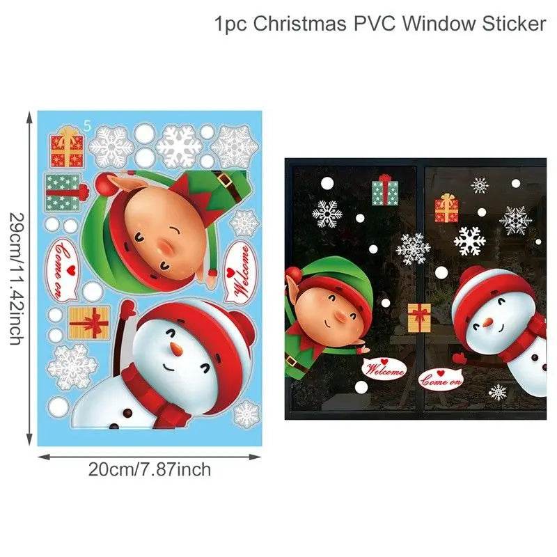 Festive Window Stickers Christmas Theme for Kids Room - ToylandEU