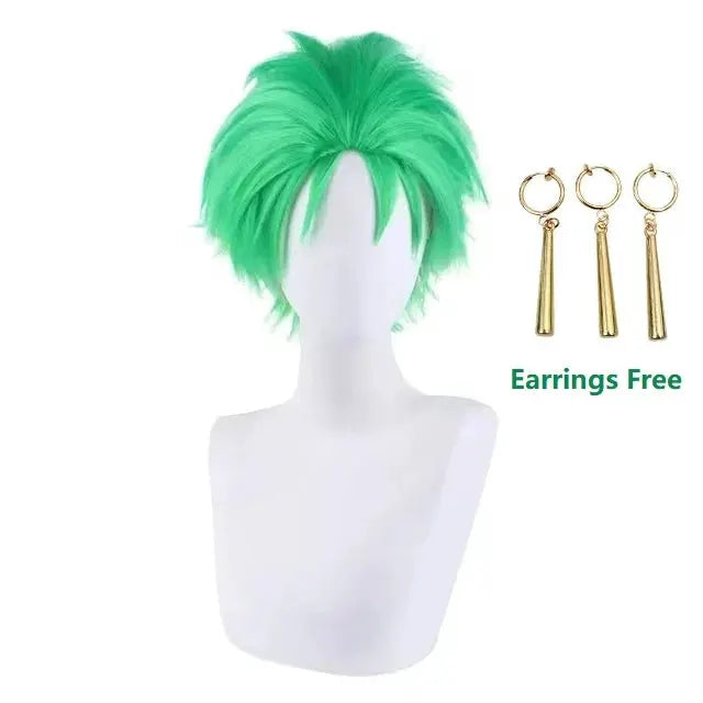 Anime Figures Roronoa Zoro Cosplay Costume Uniform Green Coat Pants Head Scarf Roronoa Zoro Wig Earrings Halloween Men Clothes - ToylandEU