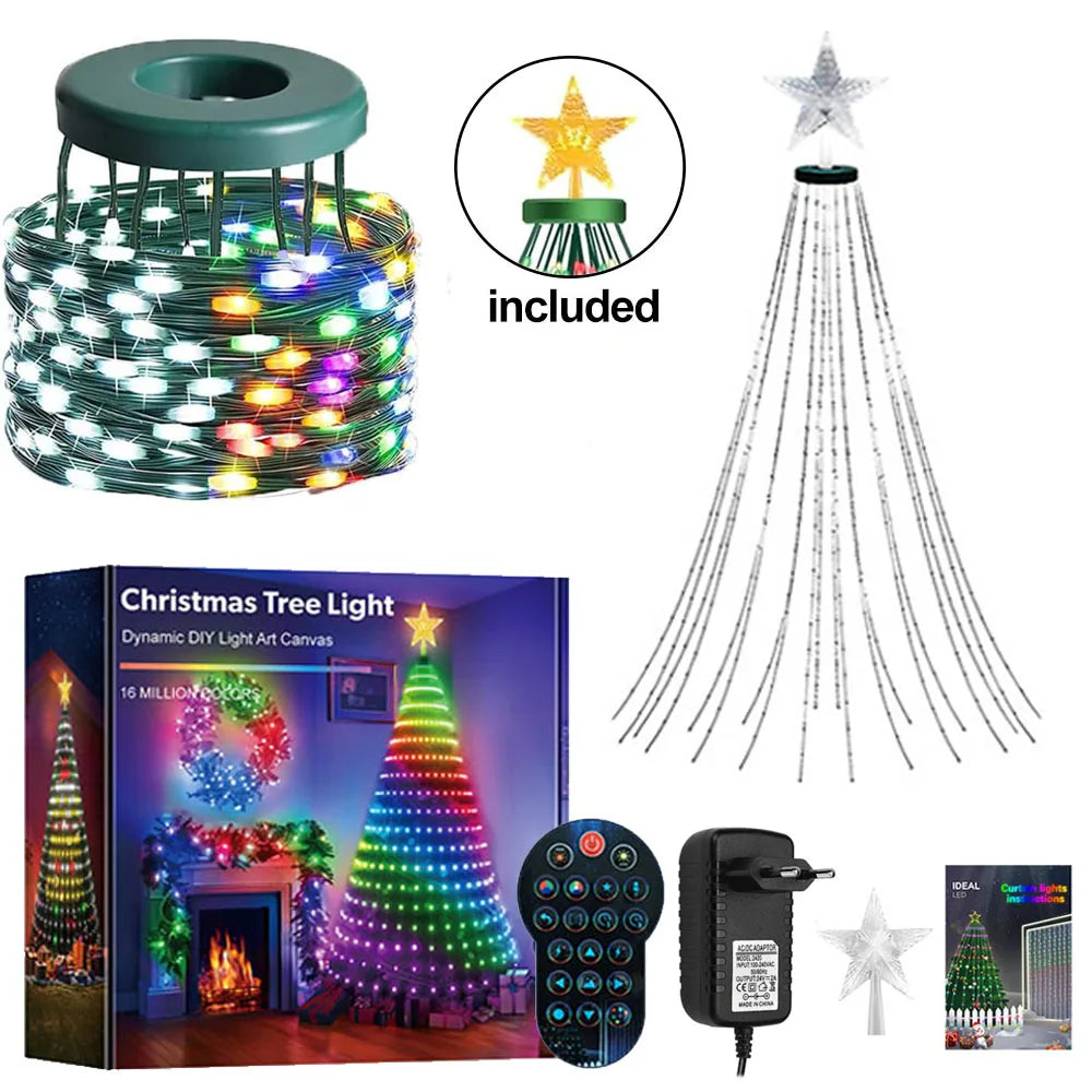 Christmas Tree Lights | 400 Led Rgbic | Dimmable Battery Star | Indoor Outdoor