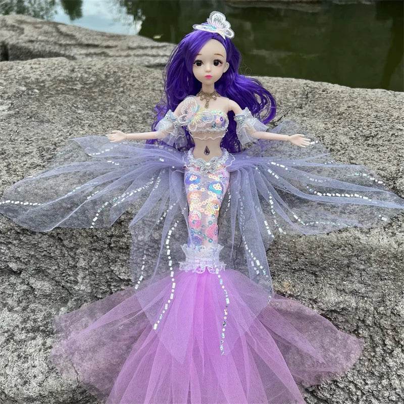 45cm Mermaid Doll Girl Toy Blue Eyes Princess Wedding Dress - ToylandEU