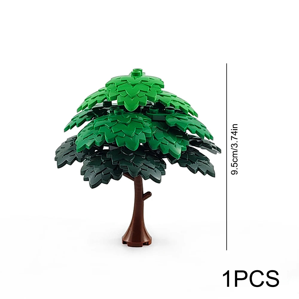 Block Trees | Compatible Brick Design | Plastic Garden Style | Unisex Model