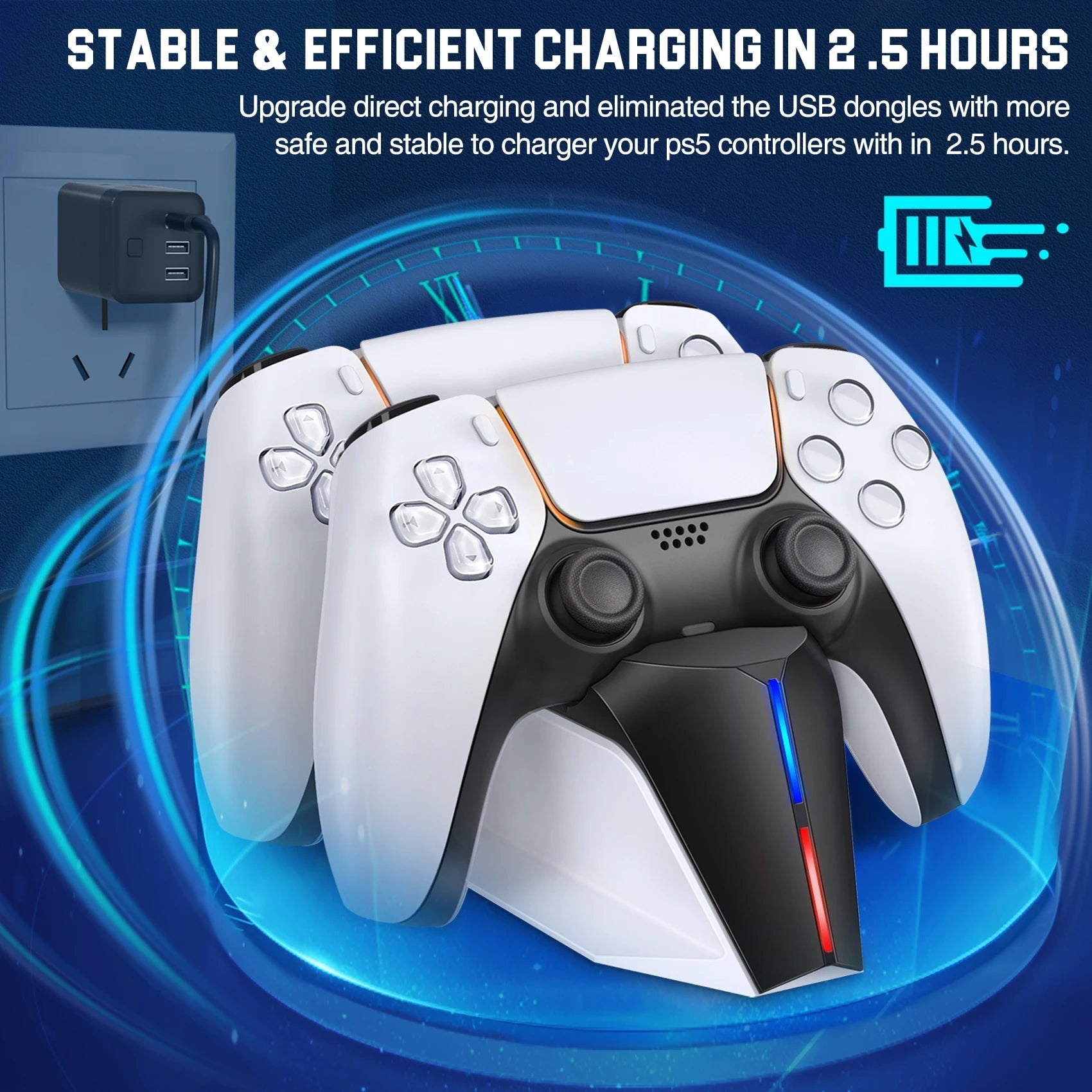 PS5 Controller Charging Station with Fast Charging and Unique Design - ToylandEU