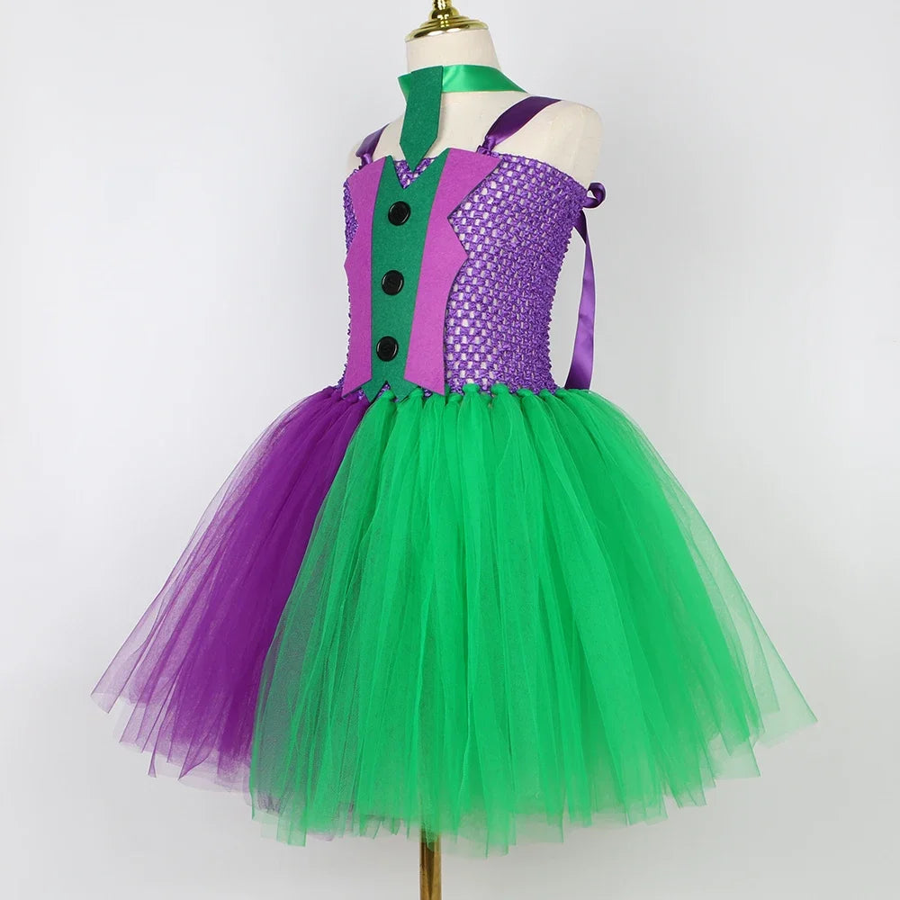 Girls' Bat Joker Tutu Costume - Fun Halloween & Carnival Dress