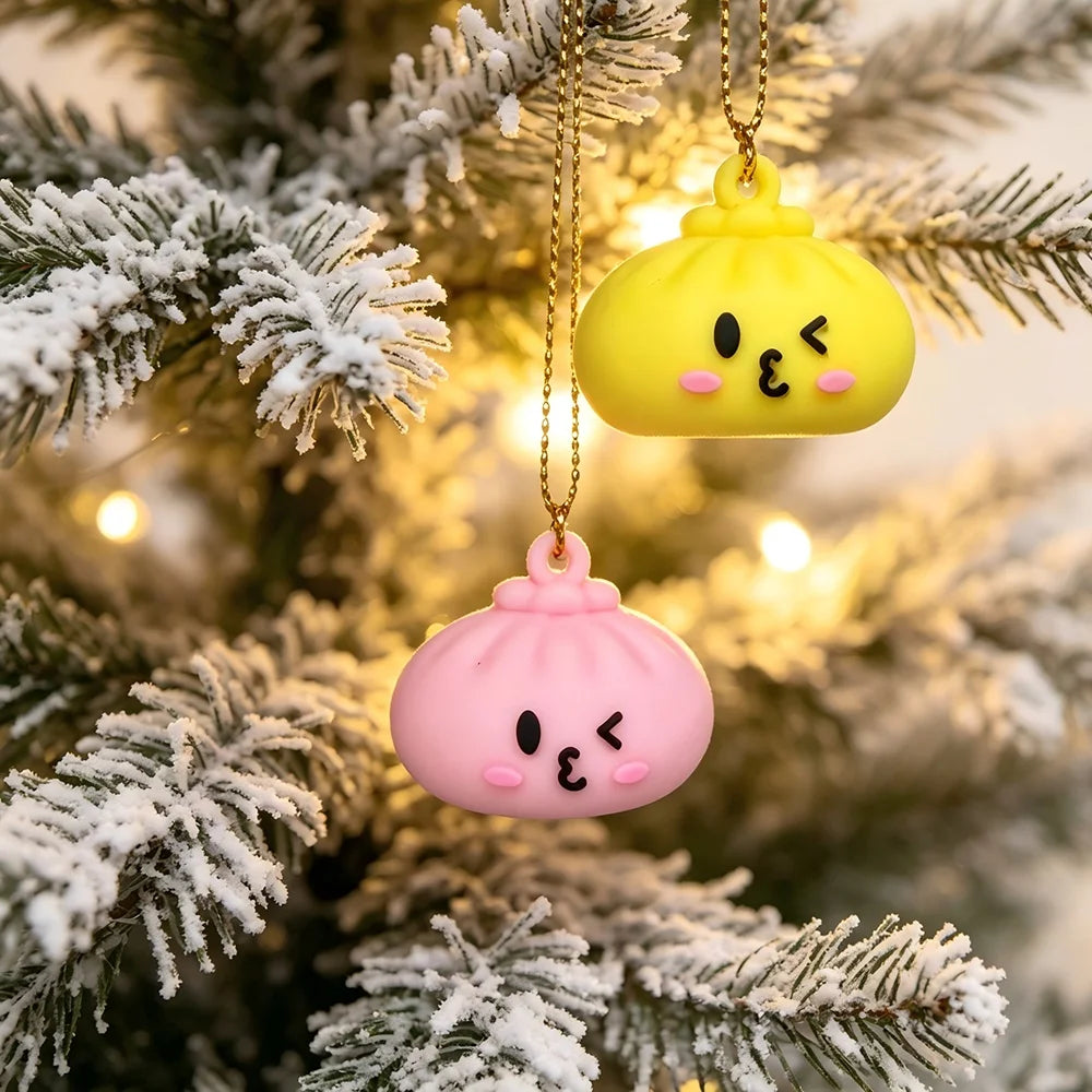 Advent Calendar | 24 Piece Dumpling Ornaments | 3D Hanging Decor | Santa And Snowman Family Gift