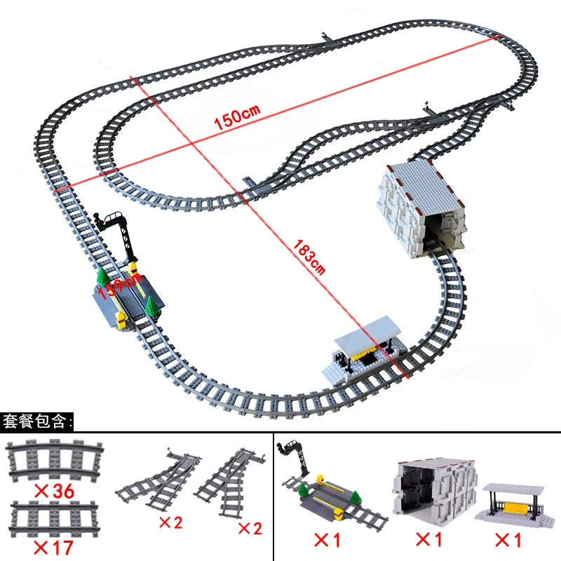 Train Track Building Blocks | Compatible With LEGO | Bridge Cross Track | Cross Track Set
