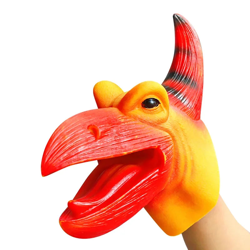 Children Hand Puppet | Soft Dinosaur Shape | Flexible PVC | Ages Two Plus