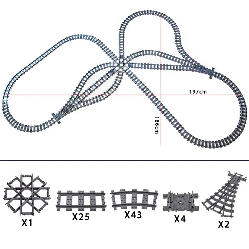 Train Track Building Blocks | Compatible With LEGO | Bridge Cross Track | Cross Track Set