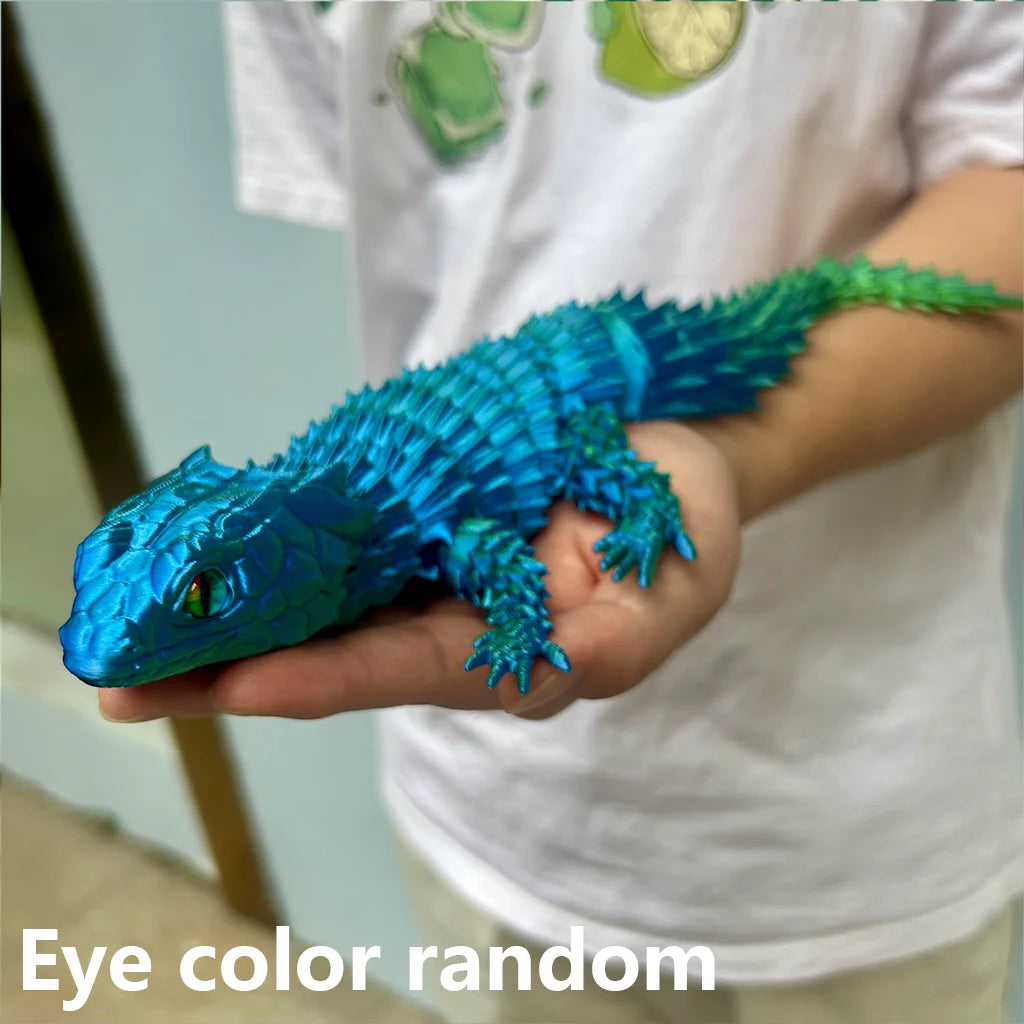 Vibrant 3D Printed Lizard Statue For Colorful Home Decor Gift