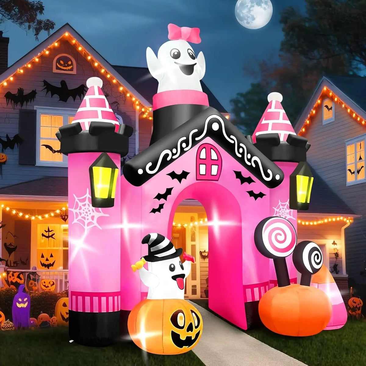 Halloween Ghost Inflatable | 11 Ft | Built In Lights | Outdoor Yard Decor