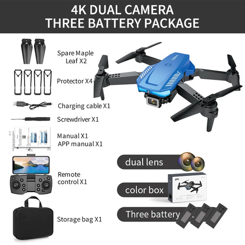 Compact Foldable 4K HD Camera Drone with Three-Sided Obstacle Avoidance ToylandEU.com Toyland EU