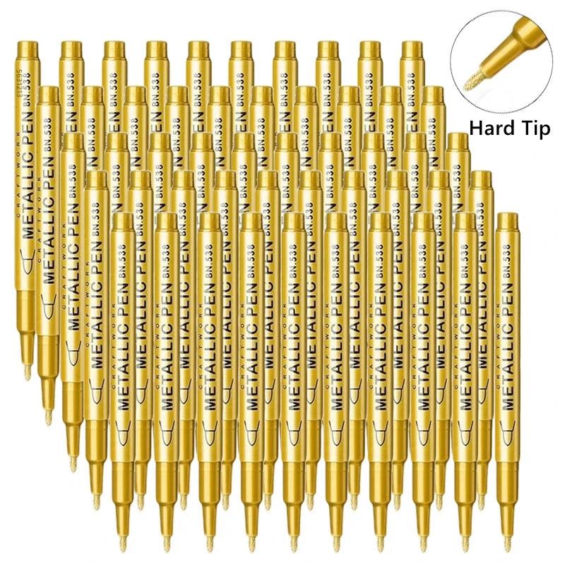Metallic Paint Pens | Brush Tip Nib | Non Erasable Ink | 1 To 50 Pack