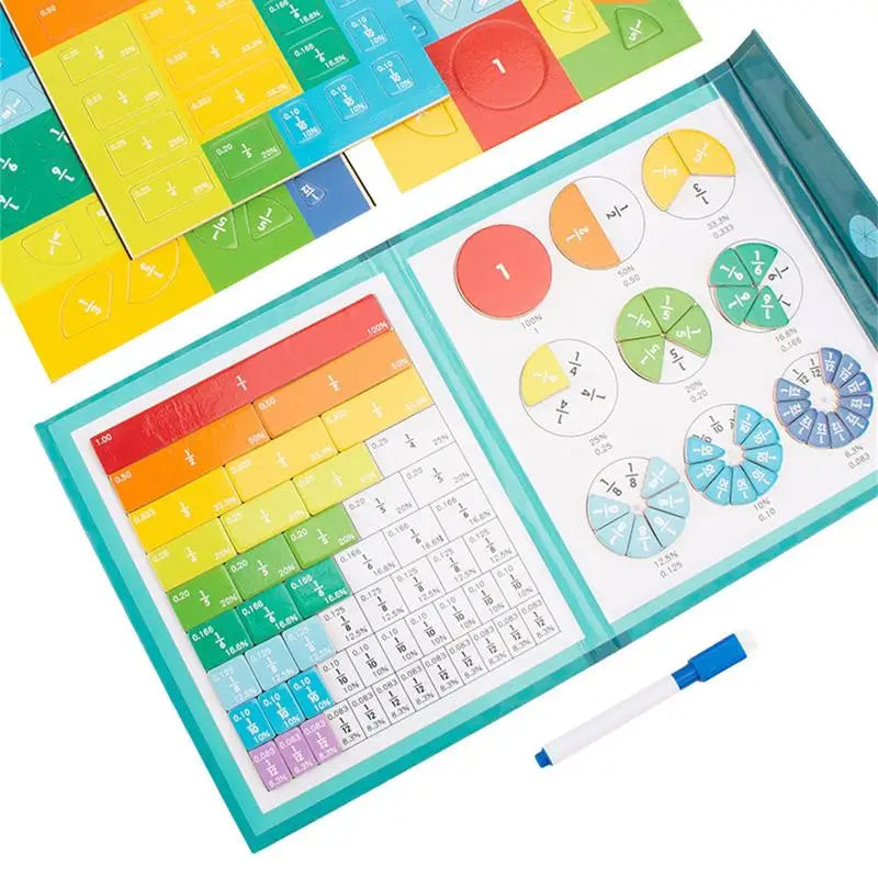 Children's Wooden Magnetic Fraction Learning Math Toy Book Set - ToylandEU