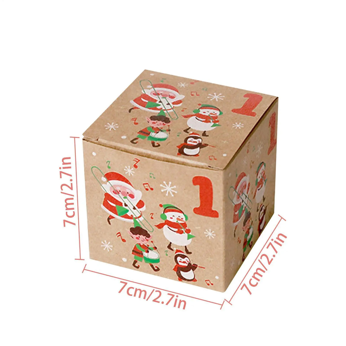 Advent Calendar | 24 Empty Kraft Paper Boxes | 7 cm Cube Gift Boxes | DIY Christmas Countdown Decor