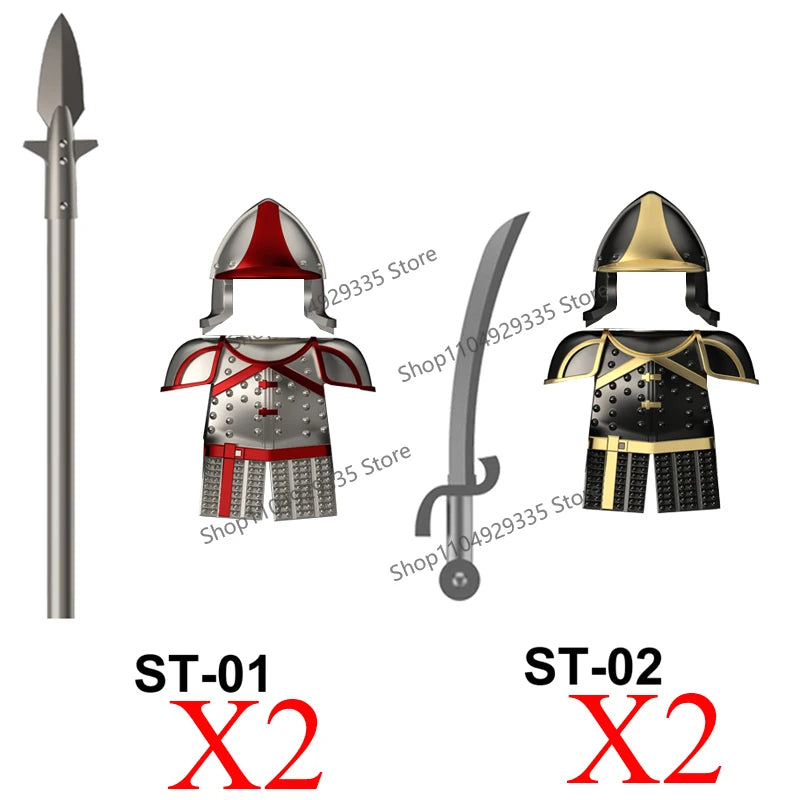 Micro Blocks | Medieval Knight Figures | Plastic Model Kit | Ages 14 Plus