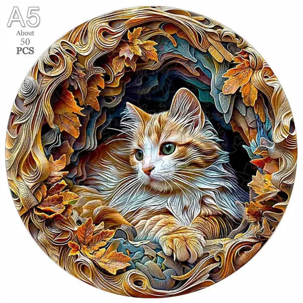 Circular Wooden Animal Jigsaw Puzzle For All Ages 3D - ToylandEU