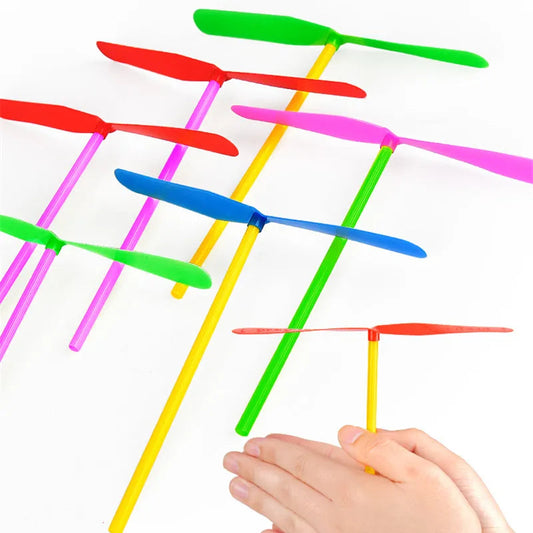 Plastic Bamboo Dragonfly Shape Hand Push Flying Propeller Outdoor - ToylandEU