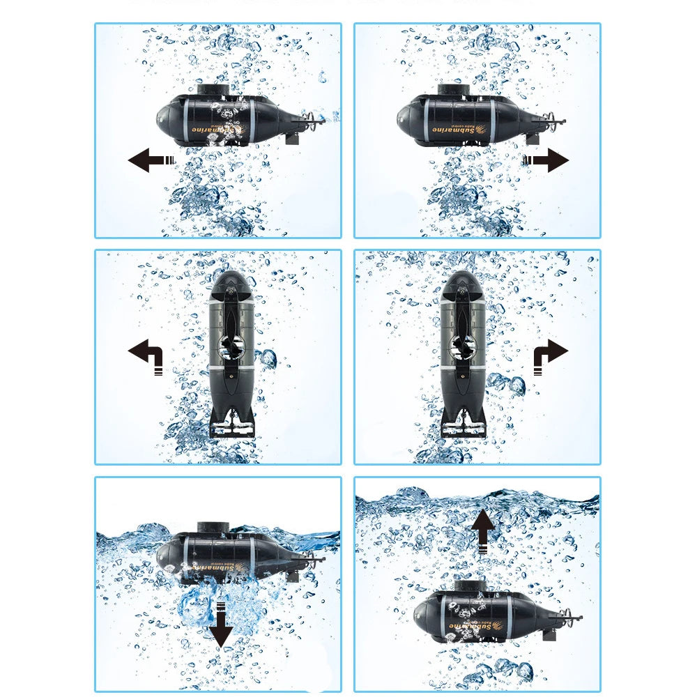 6-Channel RC Submarine Model Mini Speed Boat Simulation Underwater - ToylandEU