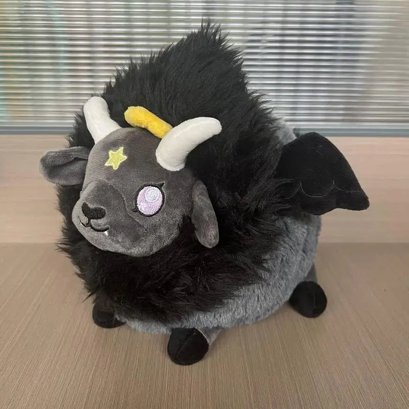 Adorable Kawaii Baphomet Plush Sheep Pillow with Wings for Cozy Decor