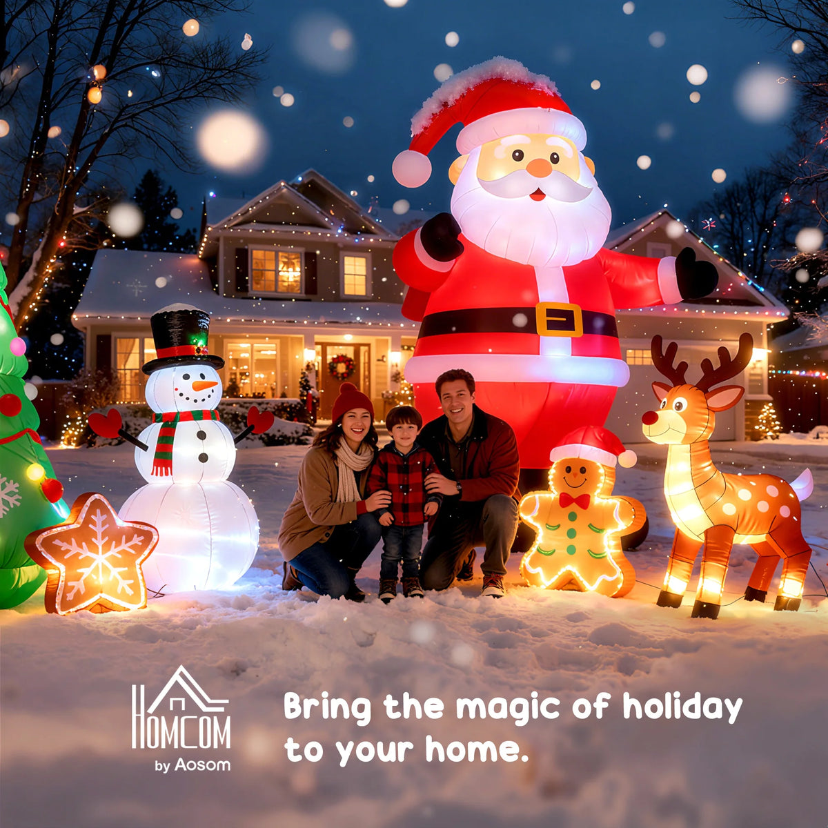 Christmas Inflatable Gingerbread Man | 6ft | Outdoor LED Lights