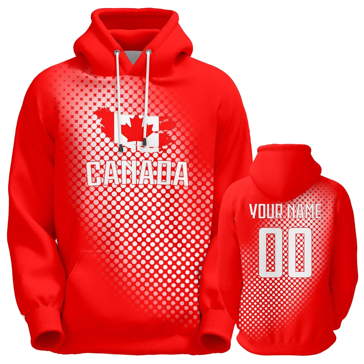 Personalized Canada Soccer Hoodie with National Flag - Custom Pullover Sweatshirt for Men, Women, and Youth Fans