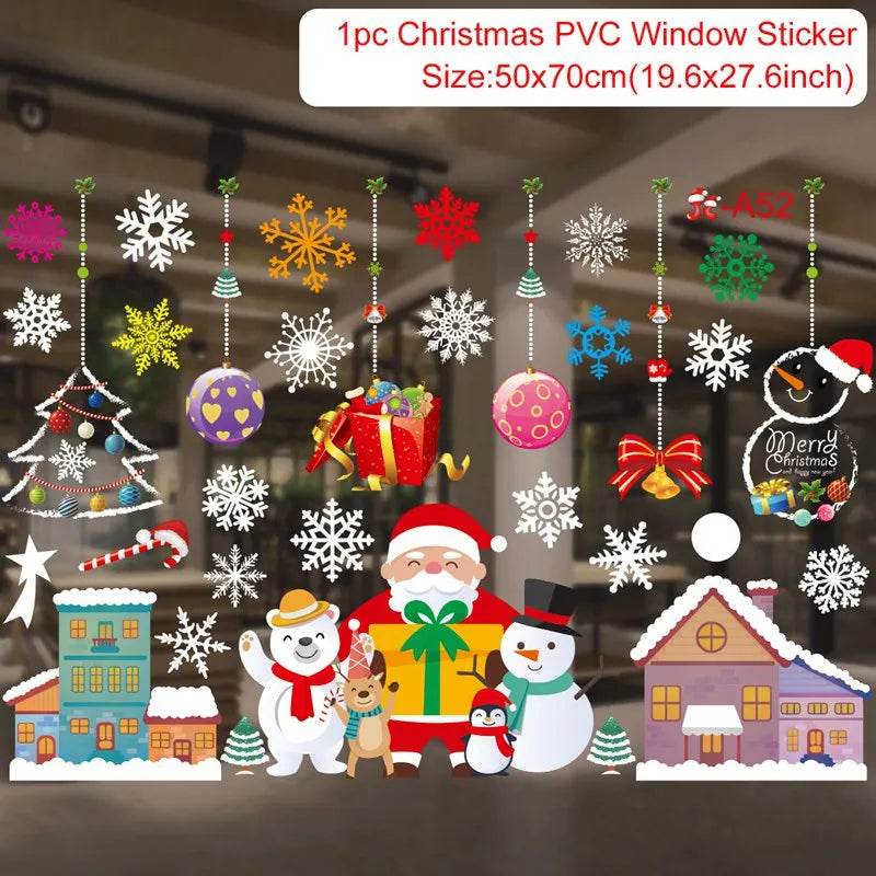 Premium Window Stickers Merry Christmas Theme For Kids Room - ToylandEU