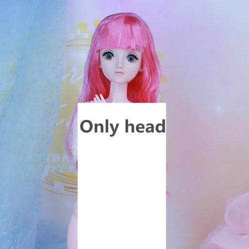 60CM BJD Doll Head with 4D Artificial Eyes and Long Curly Hair ToylandEU.com Toyland EU