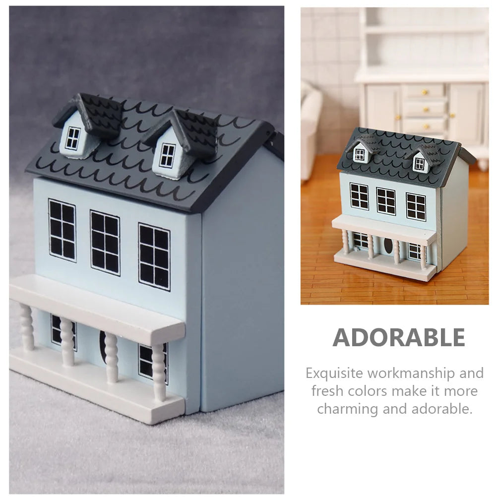 Charming Miniature Wooden Villa for Festive Christmas Decor