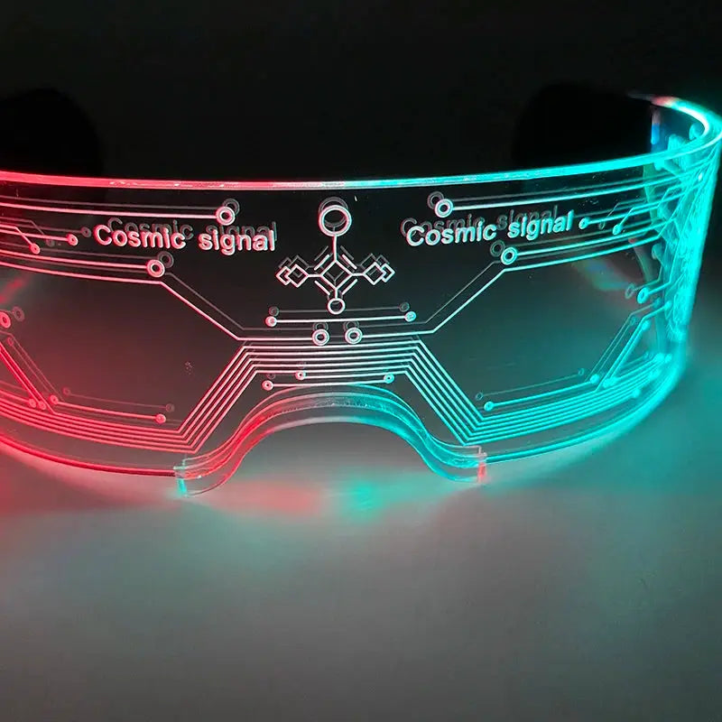 New Acrylic Luminous Glowing Cyberpunk Glasses LED Light Up Halloween Party Glasses Bar Club Props Neon Glasses Supplies - ToylandEU