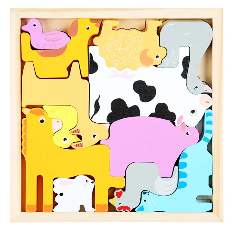 Wooden Jigsaw Puzzle | Wood | 16.6 cm | 3D Animal Shape Matching