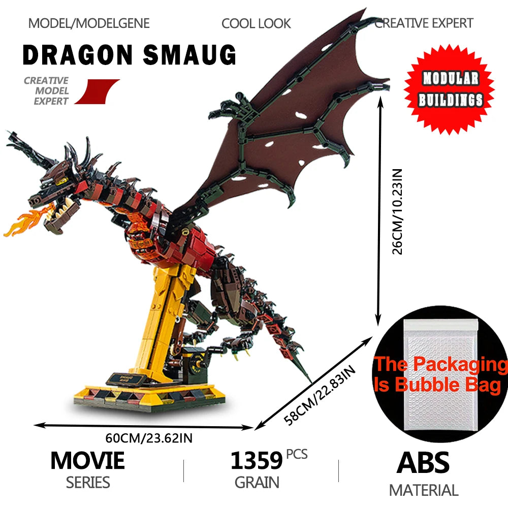 Building Blocks Set | 1174 Pieces | Lego Compatible | Ice Dragon Model