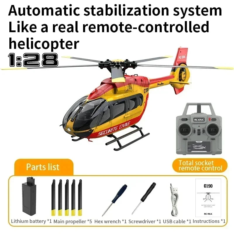 RC C190 Brushless Motor RC Helicopter with Fixed Altitude and Optical Flow - Electric Model for Kids - Perfect Outdoor Toy Gift