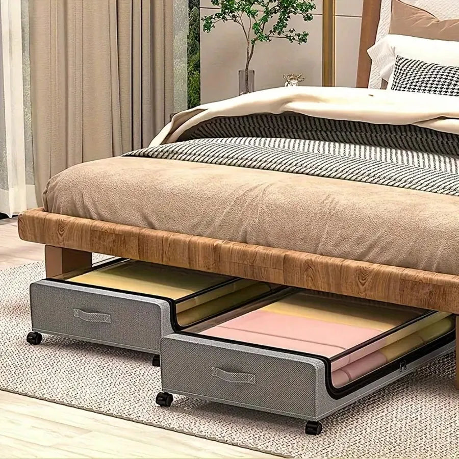 Under Bed Bins | Wheeled Zipper Lid | Toylandeu™