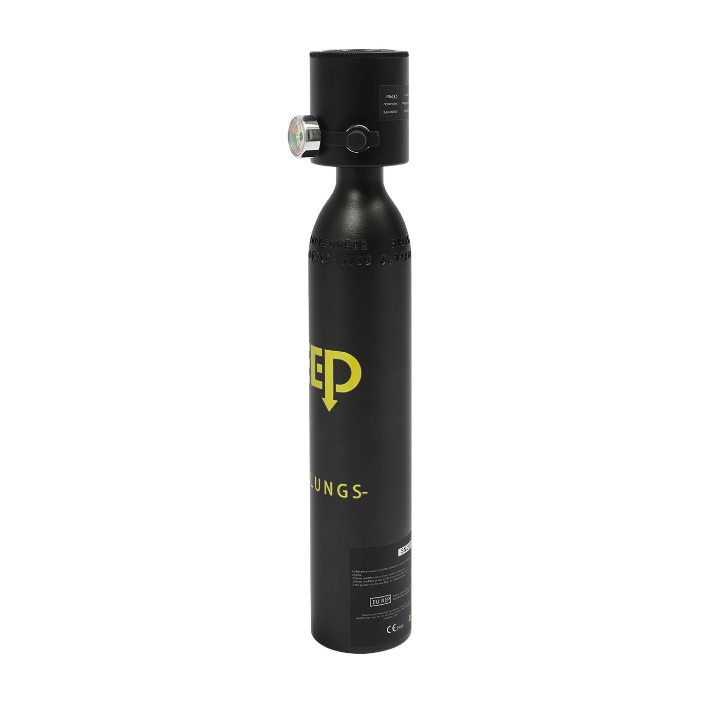 Scuba Tank Kit | 0.5L Capacity | Pressure Gauge, 6061 Aluminum