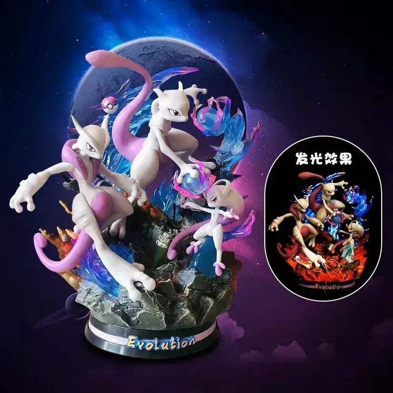 Pokemon Evolution LED Anime Figures, PVC Statue Model Toy Collections 20-35cm - CLOUDANIMESTUDIO